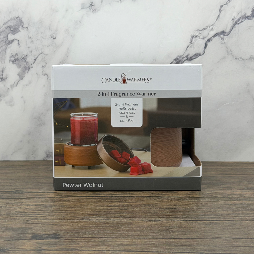 2-in-1 Walnut Wax Melt/Candle Warmer - Corded