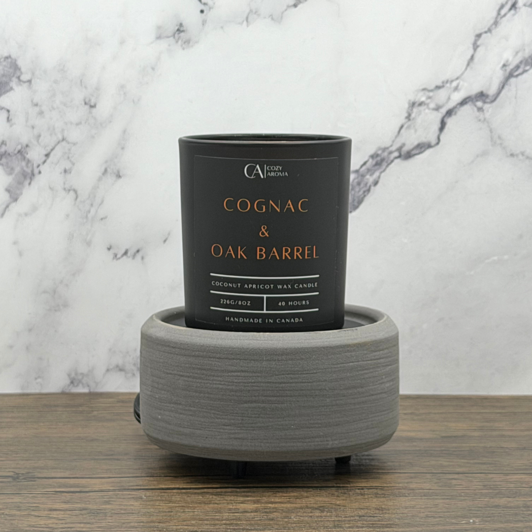 2-in-1 Grey Textured Wax Melt/Candle Warmer - Corded