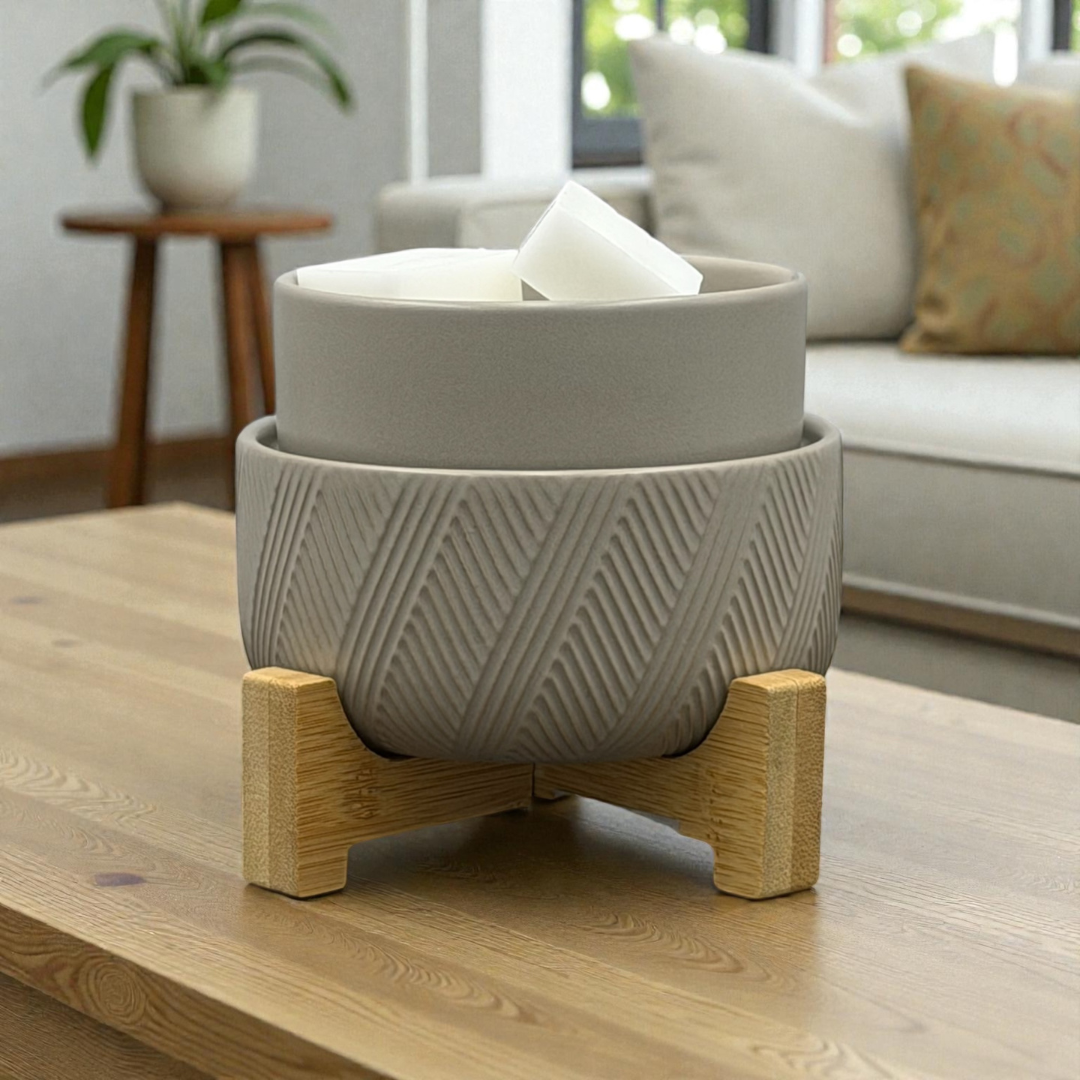 2-in-1 Grey Wax Melt/Candle Warmer - Corded