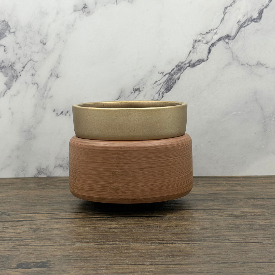2-in-1 Walnut Wax Melt/Candle Warmer - Corded