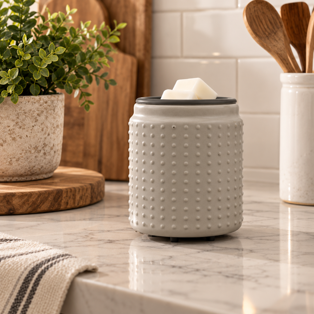 Grey Hobnail Wax Melt Warmer - Corded