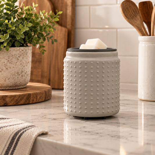 Grey Hobnail Wax Melt Warmer - Corded