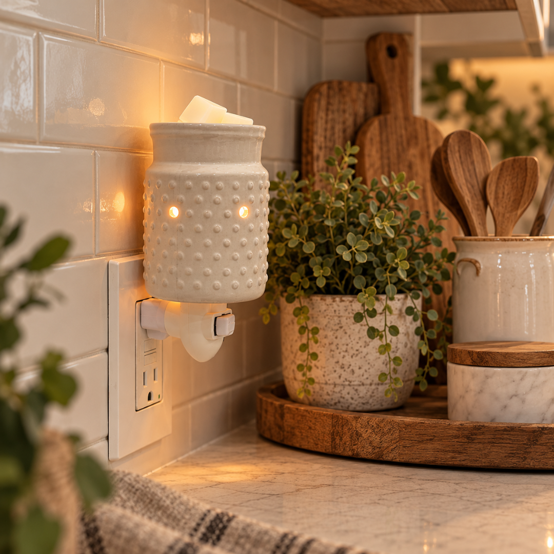 White Hobnail Wax Melt Warmer - Plug-In
