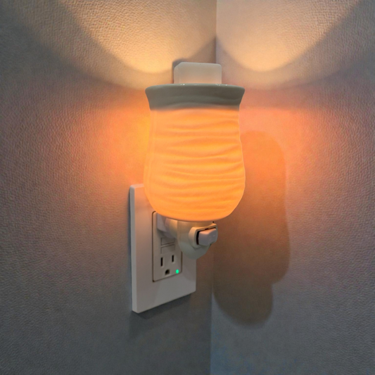 White Wavy Wax Melt Warmer - Plug-In